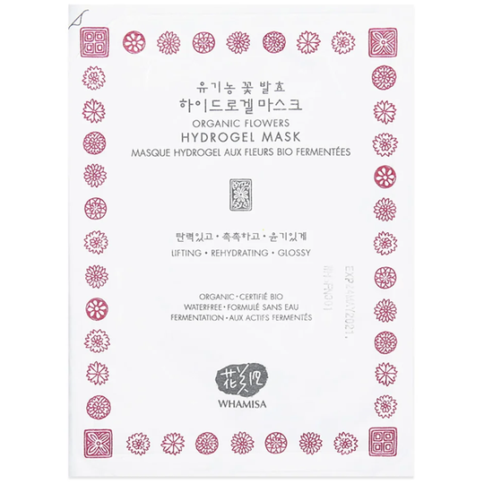 Whamisa Organic Flowers & Aloe Vera Hydrogel Mask, 33 g Whamisa Skincare Ansiktsmaske