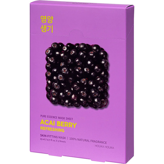 Pure Essence Mask Sheet Pack Acai Berry, Holika Holika Ansiktsmaske