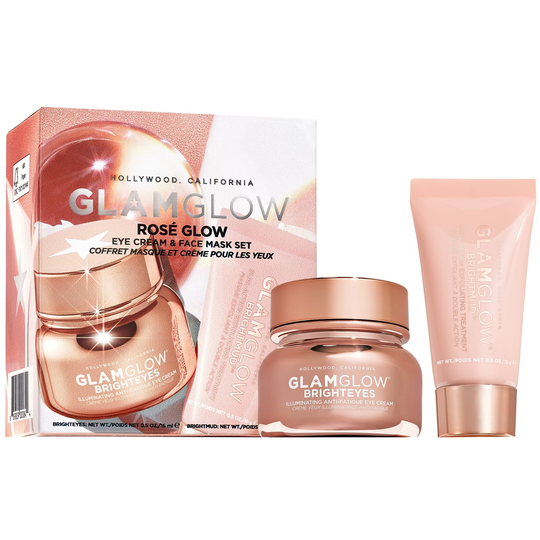 GlamGlow Rose Glow Eye Cream And Face Mask Set