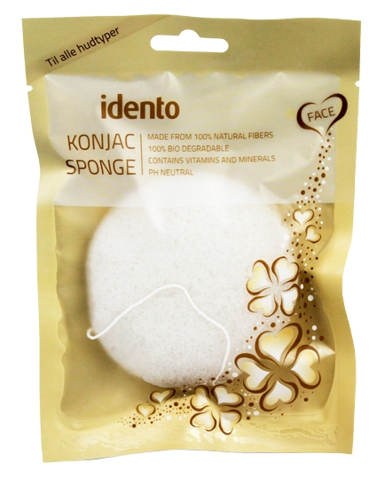 Idento Konjac Svamp - Circular - Natural (hvid)