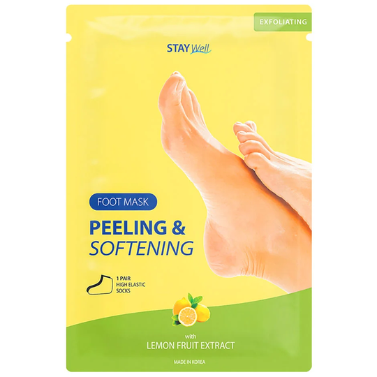 Peeling & Softening Foot Mask Lemon, Stay Well Fotpleie