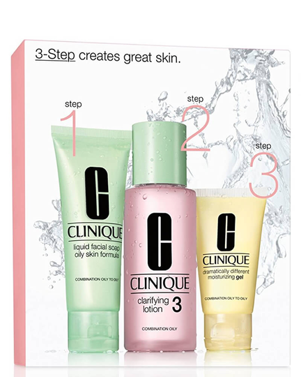 Clinique Set 3-Step Skin Care - Comb-Oily (Pink) 180 ml