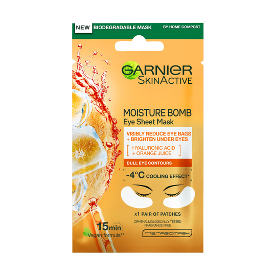 Skin Active Eye Tissue Mask Orange, Garnier Ansiktsmaske