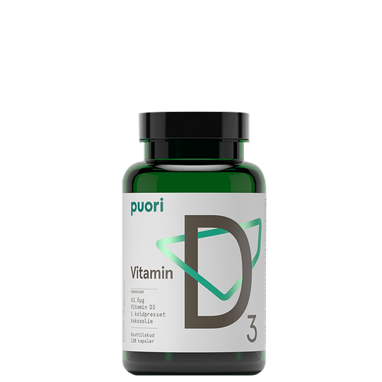D3 Vitamin D, 120 kapsler