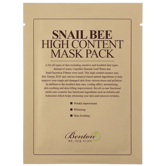 Snail Bee High Content Mask Pack, Benton Ansiktsmaske