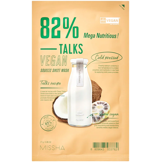 Talks Vegan Squeeze Sheet Mask [Mega Nutritious], 27 g MISSHA Ansiktsmaske