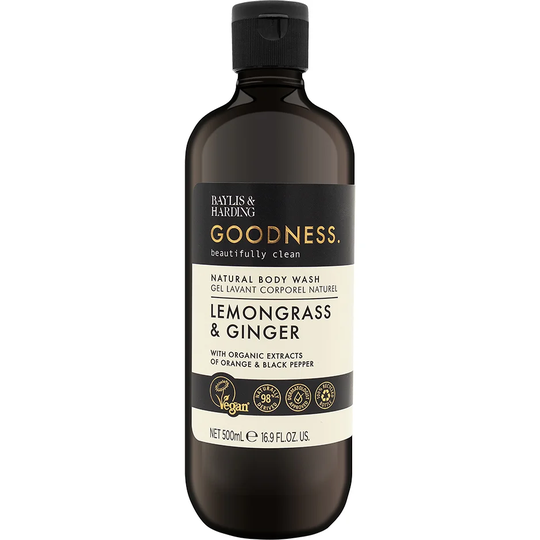 Goodness Lemongrass & Ginger Body Wash, 500 ml Baylis & Harding Bad- & Dusjkrem