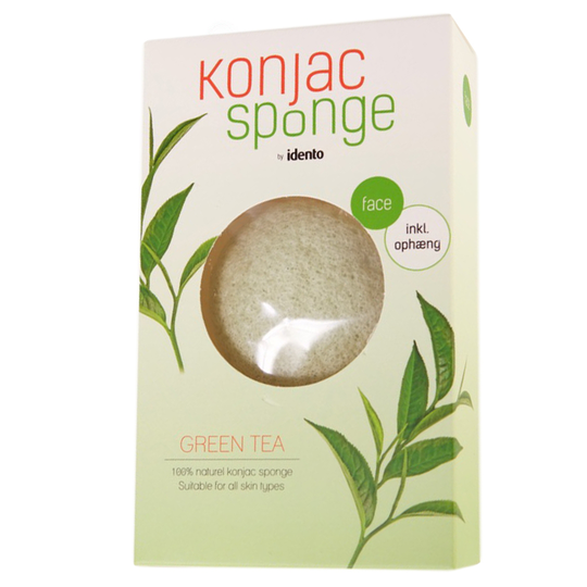 Idento Konjac Tør Svamp - Halfball - Green Tea