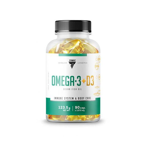 Trec Nutrition Omega 3+D3, 90 kapsler