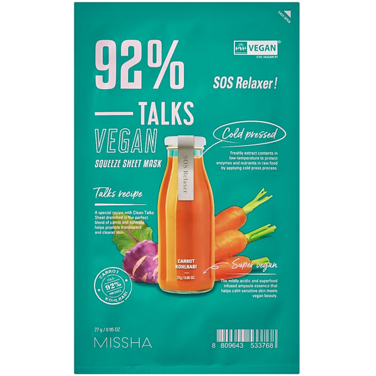 Talks Vegan Squeeze Sheet Mask [Sos Relaxer], 27 g MISSHA Ansiktsmaske