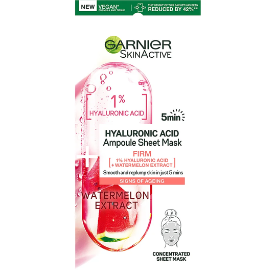 Hyaluronic Acid Ampoule Sheet Mask, 15 g Garnier Ansiktsmaske