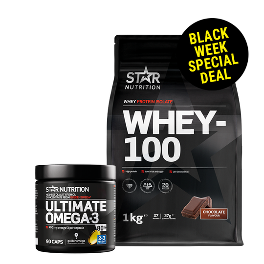 Whey-100, 1 kg + Ultimate Omega-3, 80%, 90 caps