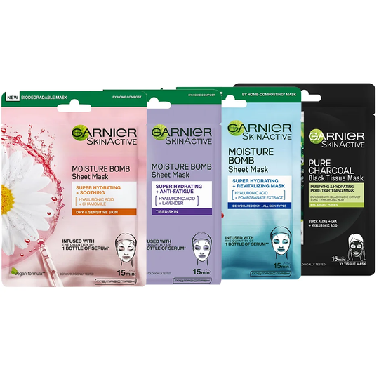 Skin Active Sheet Masks, Garnier Hudpleie