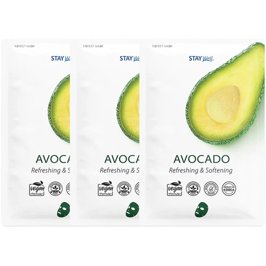 Vegan Sheet Mask Avocado, Stay Well Sheet Masks